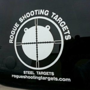 Rogue Shooting Targets white die cut window sticker