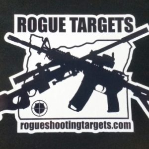Rogue Shooting Targets Oregon Sticker with crossed rifles