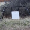 square steel target on gong stand