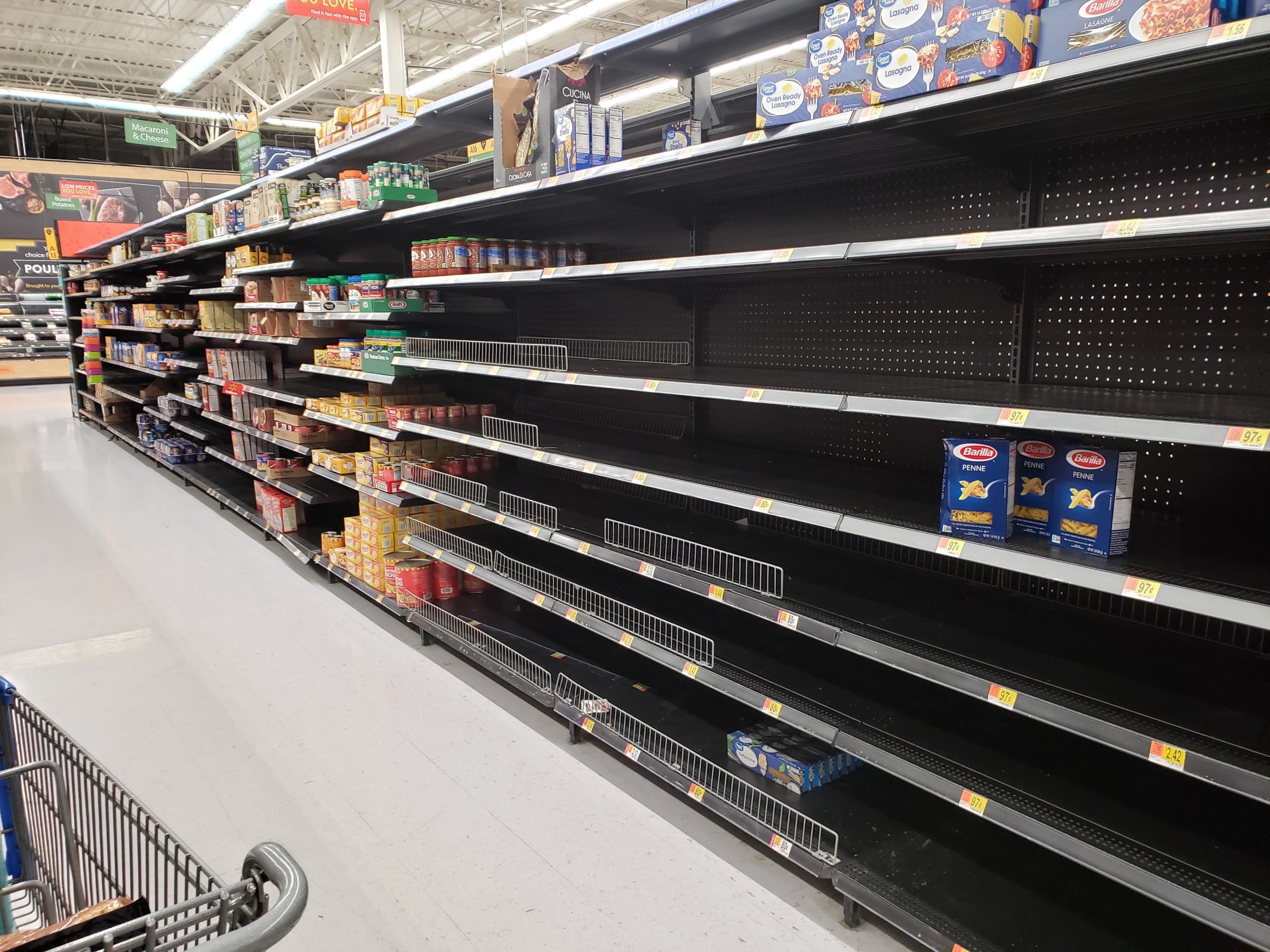 side effect of covid 19 store shelves are empty